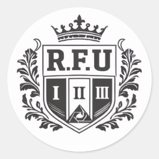 R.F.U Kronen-Wappen-Aufkleber Runder Aufkleber