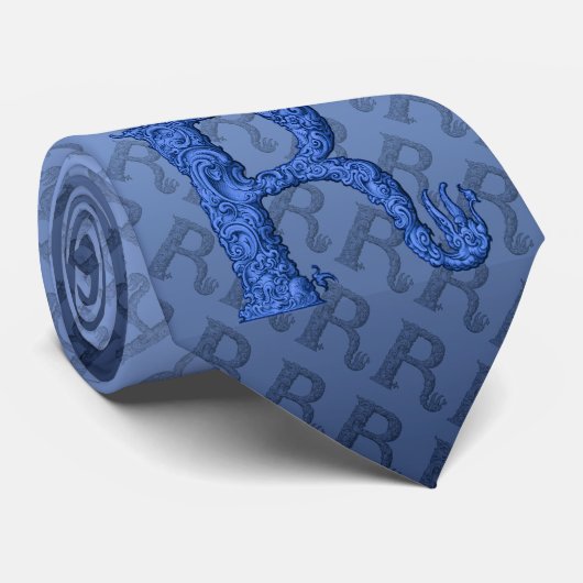 R - Falck Alphabet (blau) Krawatte (Gerollt)