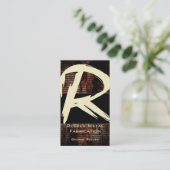 R Flame Monogram Business Card Visitenkarte (Stehend Vorderseite)