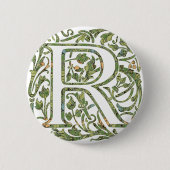 R Floral Monogramm Button (Vorderseite)