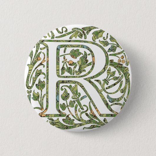R Floral Monogramm Button (Vorderseite)