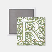 R Floral Monogramm Magnet (Vorderseite/Rückseite)