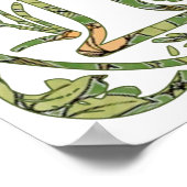 R Floral Monogramm Poster (Ecke)