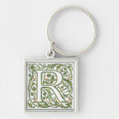 R Floral Monogramm Schlüsselanhänger (Vorne)