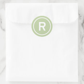 R für das Logo für die Ernährung von Rohstoffen fü Runder Aufkleber