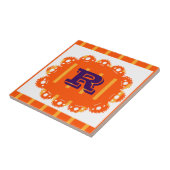 R für Retro, anpassbar orange Fliese (Seite)