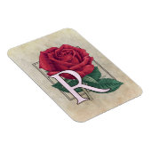 R für Rose Blume Monogramm Magnet (Rechte Seite)