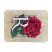 R für Rose Blume Monogramm Magnet (Horizontal)
