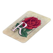 R für Rose Blume Monogramm Magnet (Linke Seite)