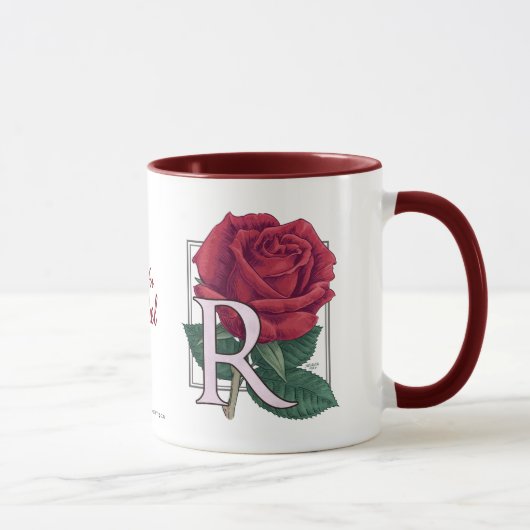 R für Rosen-Blumen-Monogramm Tasse (Rechts)