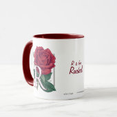 R für Rosen-Blumen-Monogramm Tasse (Vorderseite Links)
