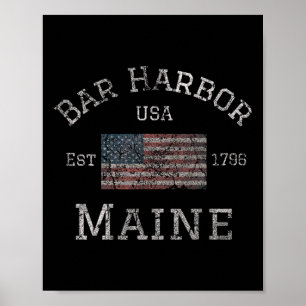 R Hafen Maine USA Amerikanische Flagge Gegründet M Poster