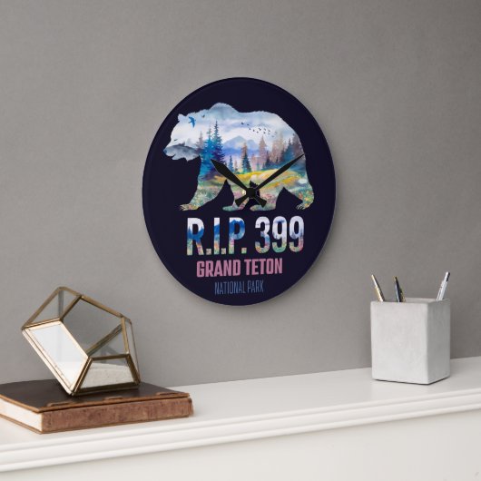 R.I.P. 399 The Queen of the Tetons Bear Große Wanduhr (Büro)