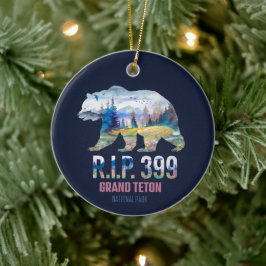 R.I.P. 399 The Queen of the Tetons Bear Keramik Ornament