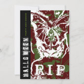 R.I.P Beängstigender Tod mit Flügeln mit Halloween Einladung (Vorderseite)