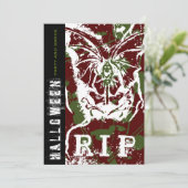 R.I.P Beängstigender Tod mit Flügeln mit Halloween Einladung (Stehend Vorderseite)