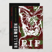 R.I.P Beängstigender Tod mit Flügeln mit Halloween Einladung (Vorne/Hinten)
