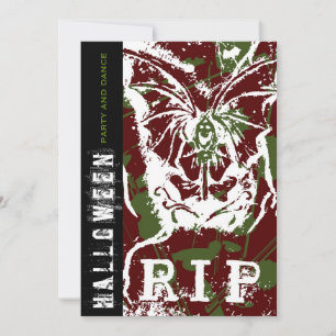 R.I.P Beängstigender Tod mit Flügeln mit Halloween Einladung