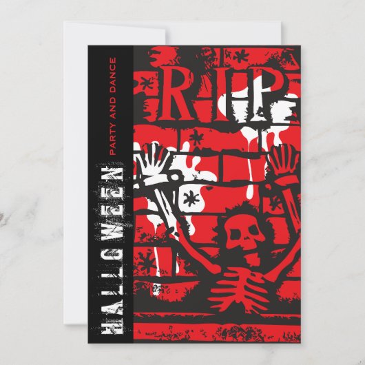 R.I.P Beängstigendes Halloween-Party für Blut und Einladung (Vorderseite)