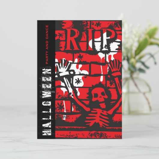 R.I.P Beängstigendes Halloween-Party für Blut und  Einladung (Stehend Vorderseite)