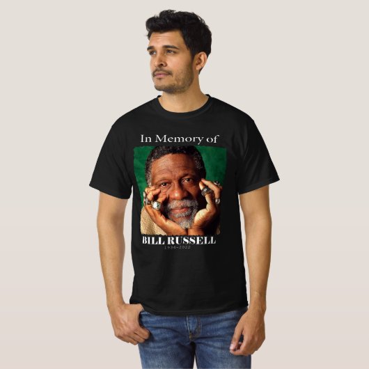 R.I.P Bill Russell Basketball T-Shirt (Vorne ganz)