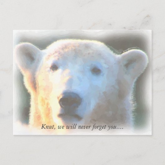 R.I.P. Eisbär Knut Wasserfarbe Postkarte (Vorderseite)
