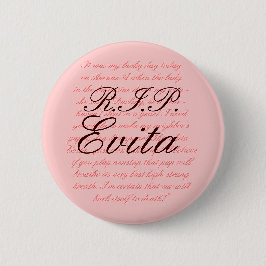 R.I.P. Evita Button (Vorderseite)
