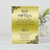 R.I.P. Fifties, Gothic 60th Birthday Einladung (Stehend Vorderseite)