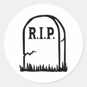 R.I.P. - Gravestone Runder Aufkleber