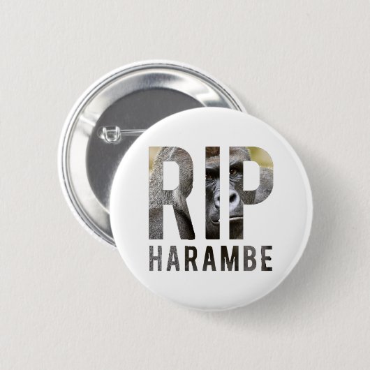 R.I.P Harambe Abzeichen Button (Vorne & Hinten)