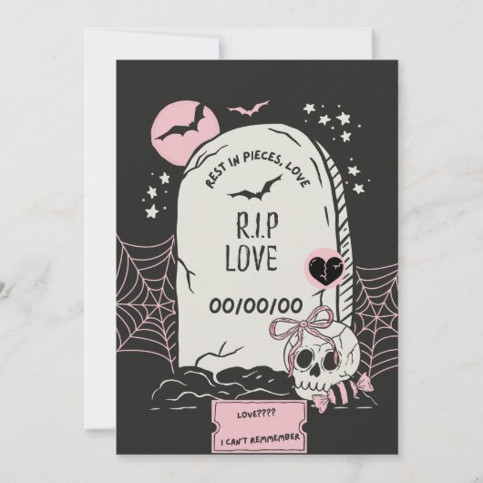 R.I.P. Love,Funny Anti-Valentine’s Day Card Dankeskarte (Vorderseite)