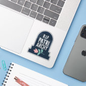 "R.I.P Patriarchy-" Grabstein Aufkleber (Laptop mit iPhone)