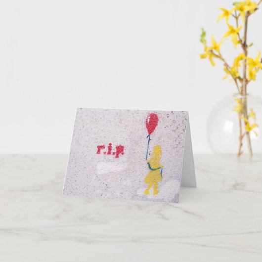 r.i.p. stencil : girl with the red balloon karte (Gelbe Blume)