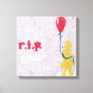 r.i.p. stencil : Mädchen mit dem roten Ballon Leinwanddruck