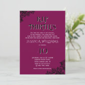 R.I.P. Thirties, Gothic 40th Birthday Einladung (Stehend Vorderseite)