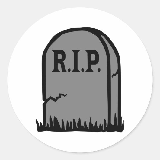 R.I.P. - Tod Runder Aufkleber (Vorderseite)