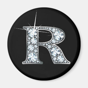 "R"-Imitate-"Diamant Bling"-Magnet Magnet
