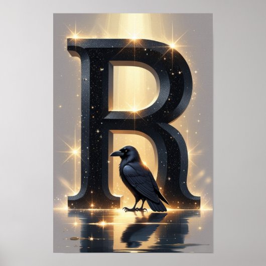 R is for Raven – Halloween Alphabet Letter Poster (Vorne)