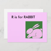 "R" ist für Rabbit Alphabet Flashcard Postkarte (Vorne/Hinten)