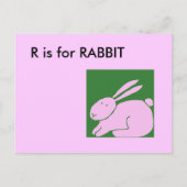 "R" ist für Rabbit Alphabet Flashcard Postkarte (Vorderseite)