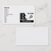 R ist für Racquetball Visitenkarte (Vorne/Hinten)