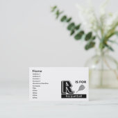 R ist für Racquetball Visitenkarte (Stehend Vorderseite)