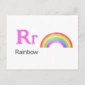 R ist für Rainbow - Alphabet Flash Card Postkarte (Vorderseite)
