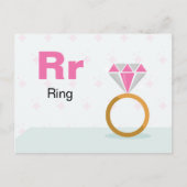 R ist für Ring - Alphabet Flash Card Postkarte (Vorderseite)
