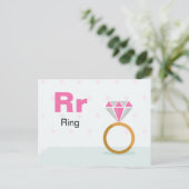 R ist für Ring - Alphabet Flash Card Postkarte (Stehend Vorderseite)