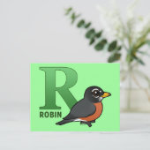 R ist für Robin Postkarte (Stehend Vorderseite)