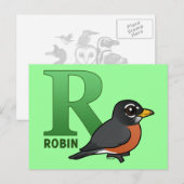 R ist für Robin Postkarte (Vorne/Hinten)