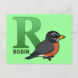 R ist für Robin Postkarte