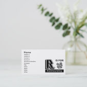 R ist für Rockhounding Visitenkarte (Stehend Vorderseite)