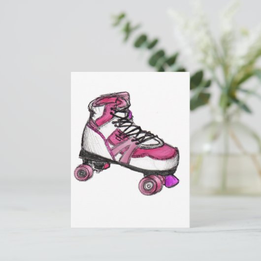 R ist für Rollerskate Postkarte (Stehend Vorderseite)